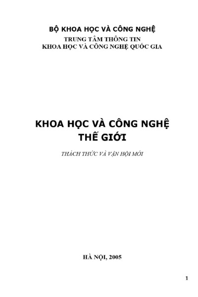 2005: Khoa học và công nghệ thế giới - Thách thức và vận hội mới