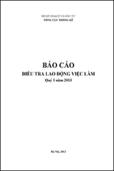 Báo cáo Điều tra Lao động việc làm Quý 1 năm 2013