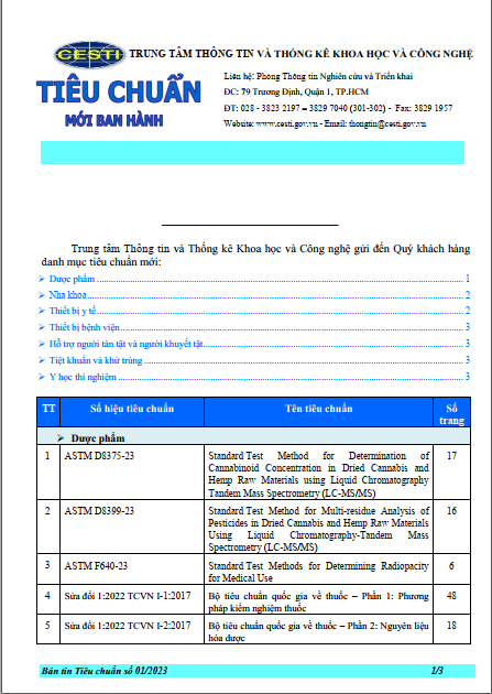 Bản tin tiêu chuẩn mới ban hành Số 6 - 2023