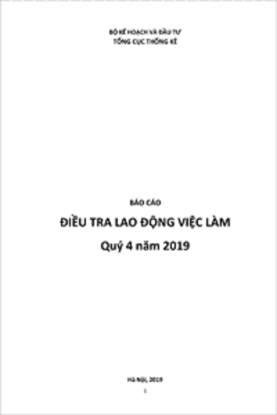 Báo cáo Lao động việc làm Quý 4 năm 2019