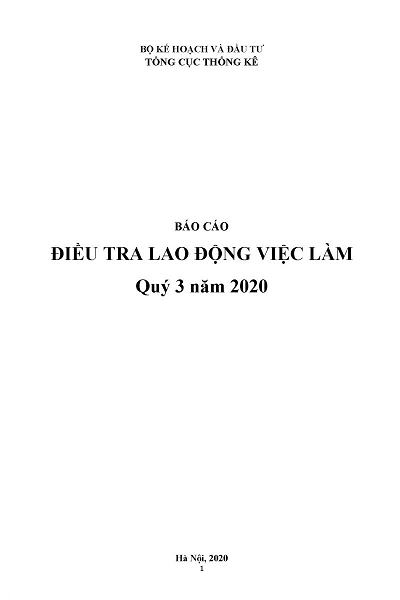 Báo cáo Lao động việc làm Quý 3 năm 2020