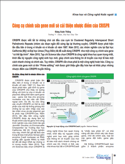 Công cụ chỉnh sửa gene mới sẽ cải thiện nhược điểm của CRISPR