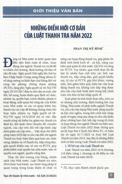 Những điểm mới cơ bản của Luật Thanh tra năm 2022