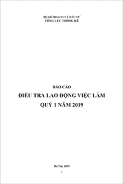 Báo cáo Lao động việc làm Quý I năm 2019